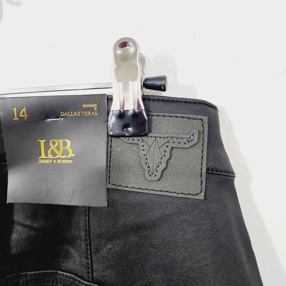 Lucky & Blessed Black Leather High-Rise Extreme Flare Jeans Women's Plus Size 20 - Picture 13 of 16